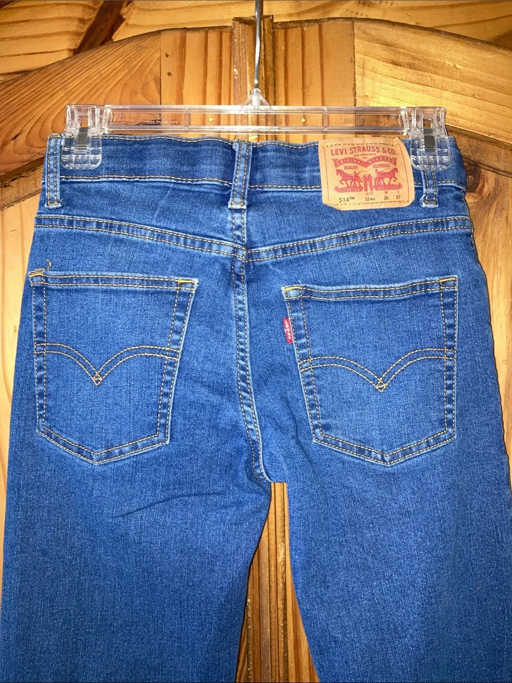 Boys Levi’s 514 blue jeans size 12 (26X27)